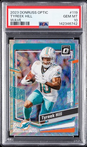 2023 PANINI DONRUSS OPTIC WAVE #119 TYREEK HILL 229/300 PSA 10