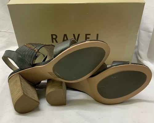 Ravel Grey Leather Block Heel Ankle Strap Open Toe Sandals Size Uk 4 New In Box - Picture 7 of 8