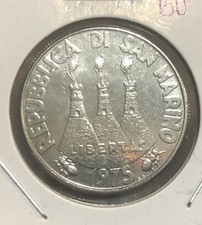Moneta 100 Lire San Marino 1975 NON CIRCOLATA Acciaio Inox-KM#46-MINTAGE=821.000