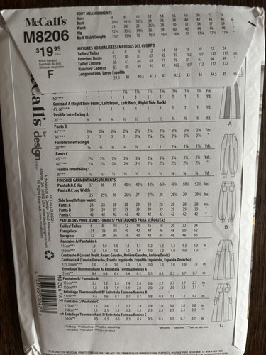 McCall’s Schnittmuster Vintage 90er Y2K Hose Raver weites Bein Cargo M8206 Gr. 6-14 - Bild 4 von 6