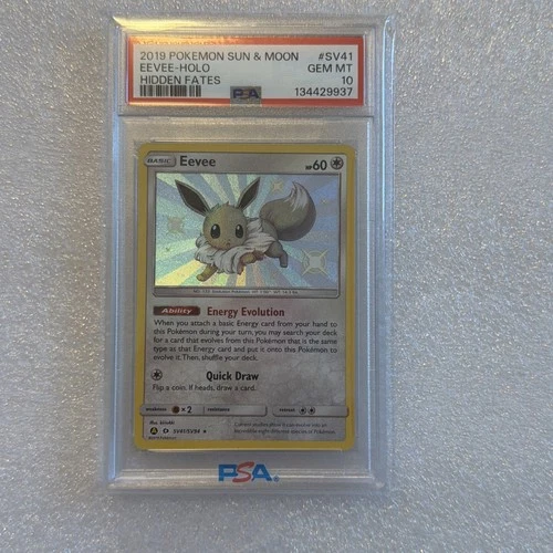 PSA 10 Eevee SV41/SV94 Hidden Fates Shiny Vault 2019
