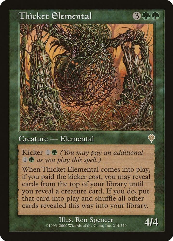 2000 Magic: The Gathering Invasion - Thicket Elemental (#214, R, Lightly Played)