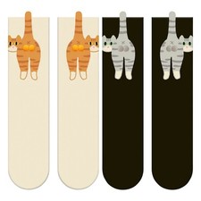 1 Pair Women's Cute Cat Socks, Funny Novelty Animal Cat with Balls Socks Gift