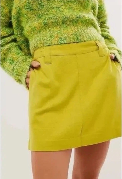 NWT $68 Free People Can't Blame Me Linen Mini Skirt Women's Casual Short Sz 2
