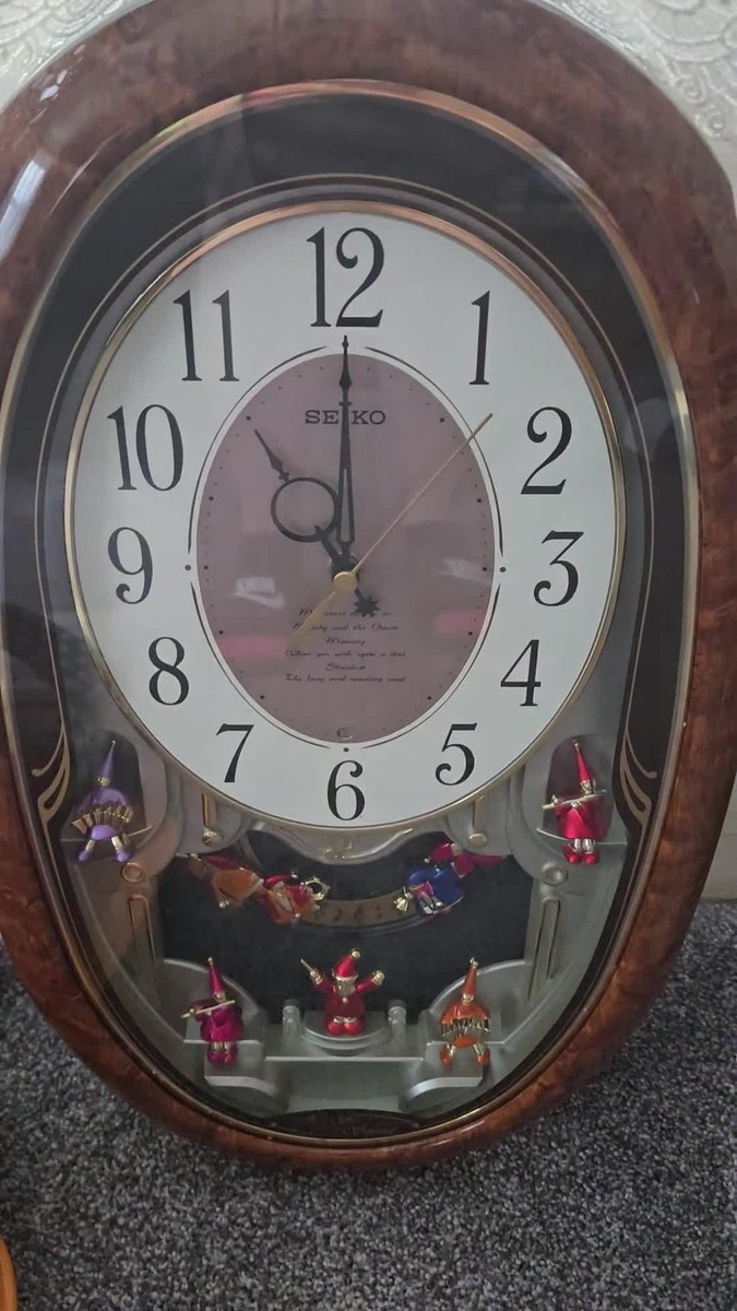 Seiko Melodies in Motion Musical Wall Clock QXM116BRH WORKS | eBay