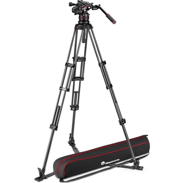 Manfrotto 612 Nitrotech Fluid Video Head + Carbon Fiber Twin Leg Tripod (BNIB)