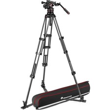 Manfrotto 612 Nitrotech Fluid Video Head + Carbon Fiber Twin Leg Tripod (BNIB)