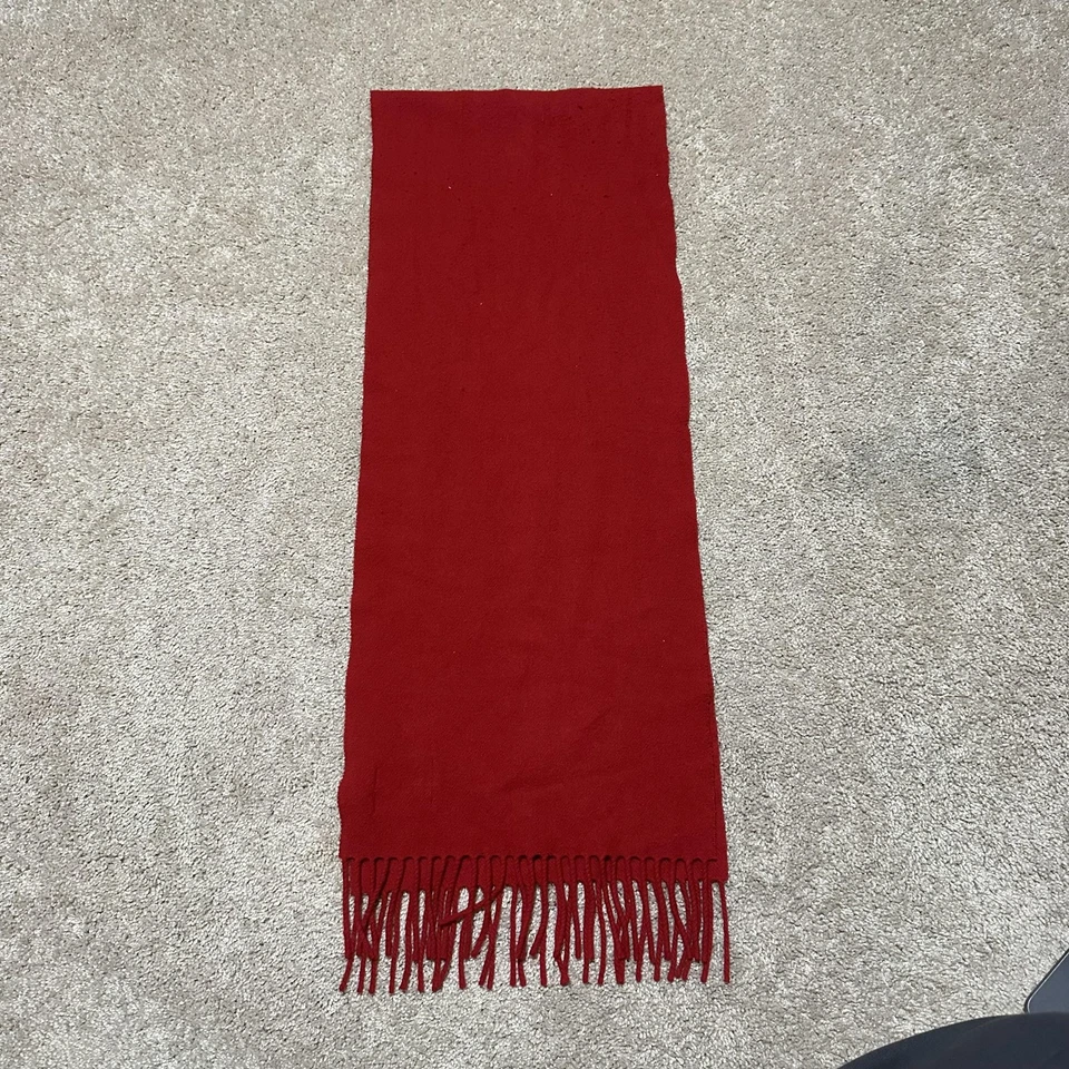 Polo Ralph Lauren шарф красный ягненка шерсти сделано в Италии бахрома пони логотип - Изображение 2 из 4