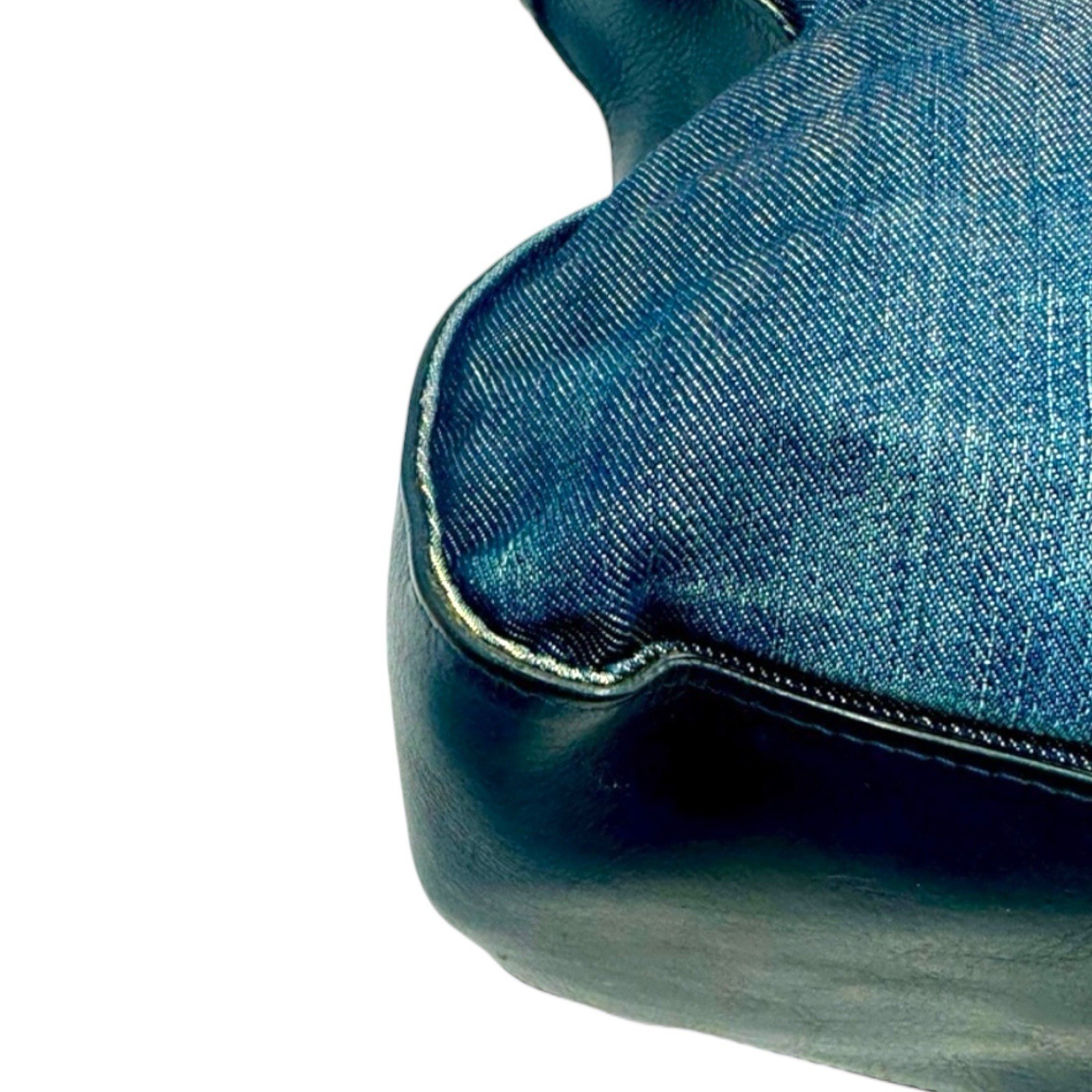 Chloe Dark Blue Denim & Leather Medium Marcie Double Satchel