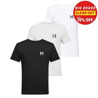 Henleys Triphen Herren Smart Casual Komfort T-Shirts 3Er-Pack Multicolor L