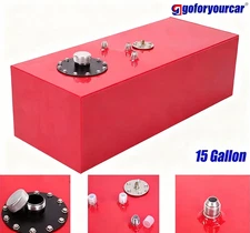 15 Gallon Fuel Tank Aluminum Race Fuel Cell Gas Tank With Cap Level Sender