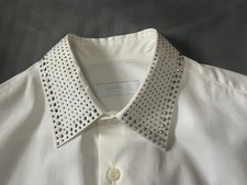 USED PRADA WHITE DRESS SHIRT WITH STONES VERYGOOD