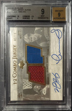 2003-04 UD Glass Lebron James Milicic 1-2 Rookie Combo Jersey RPA 3/10 Auto