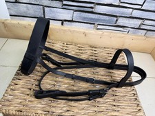 S/H Chunky Flat Hunter Snaffle Bridle - Black - Cob