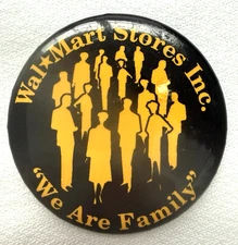 Walmart Associate Pin We Are Family Metal Lapel Stores Inc. 2.5 x 2.5 inches
