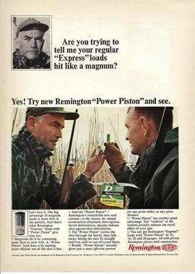 1965 Remington Power Piston Shotgun Gauges Express Loads Vintage Print Ad/Poster