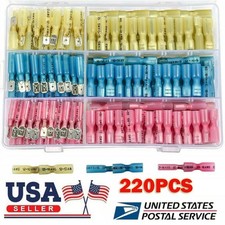 220PCS Heat Shrink Spade Male Female Electrical Wire Terminals Connectors Kit