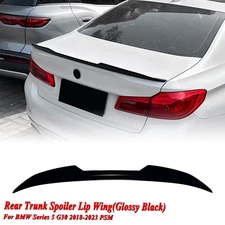 Rear Trunk Splitter Wing Kit For BMW 5 Series G30 2018-2023 PSM Style Black 1PCS