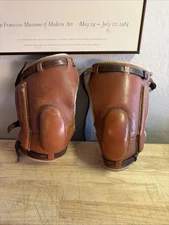 BROWN LEATHER POLO KNEE GUARDS 