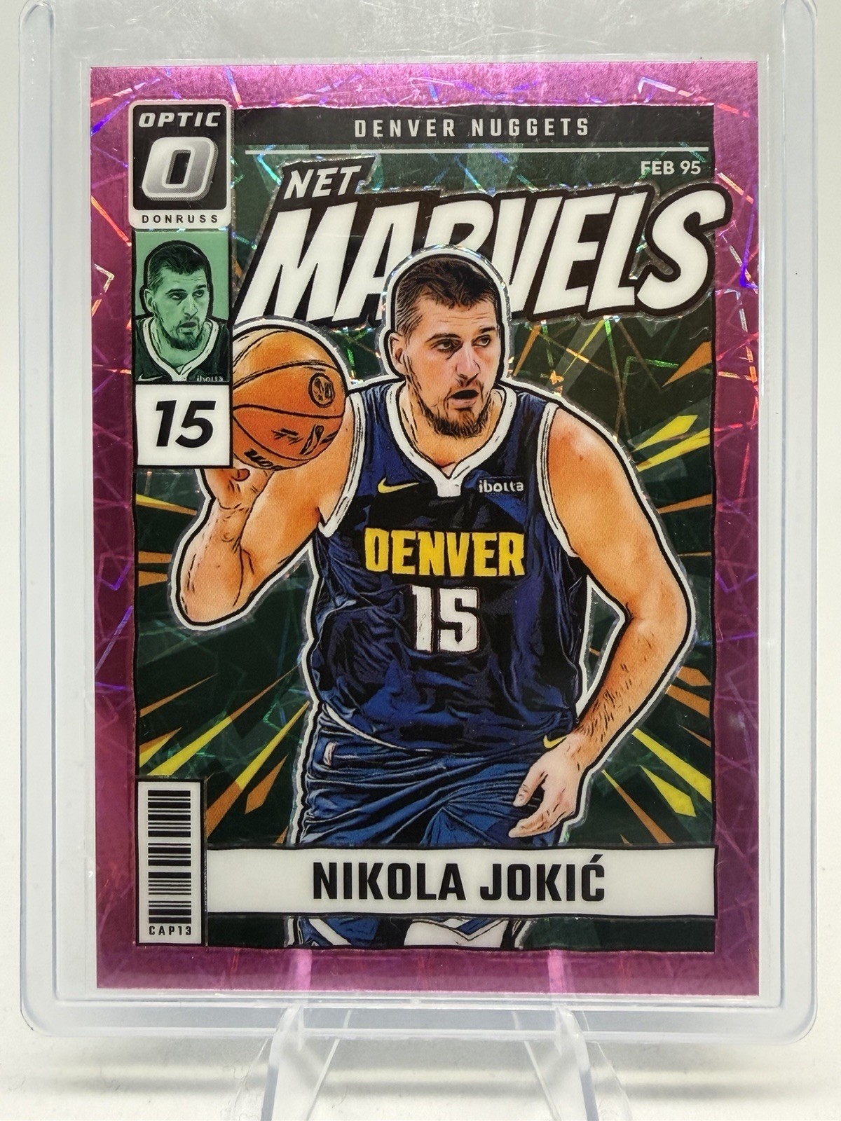 Nikola Jokic 2024-25 Panini Donruss Optic /79 Pink Velocity Laser Net Marvels