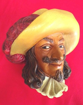 BOSSONS CAVALIER CHALKWARE KOPF 60er VINTAGE WANDBEHANG - FRED WRIGHT