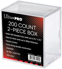 Ultra PRO 200 Count Clear 2-Piece Card Storage Box NEW Case Sports Trading Slide