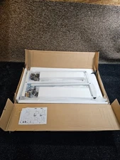 KLSMYHOKI Portable White Standing Table Home Office Desk 16"x31.5", 27"-43.5" H