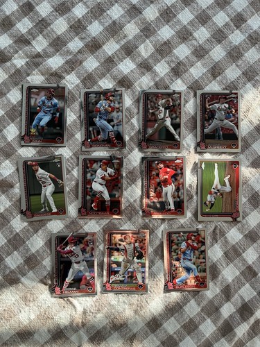 2025 Topps Chrome Baseball Team Set 11 Karten Cardinals Saggese McGreevy RCs