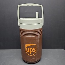 VTG Coleman UPS Half Gallon Water Jug Brown White USA Made Company Issued