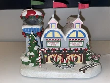 Hawthorne Village Rudolphs Christmas Town Peppermint Mine Candy Cane Factory COA