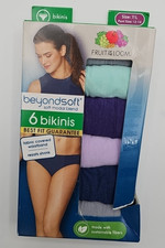 Women's Fruit of the Loom BIKINI Panties SOFT MODAL Size 7 Large Pack of 6