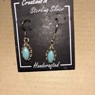 Sterling Silver Drop Dangle, Earring, Turquoise Marquises 5Carats 10 X 8 Mm