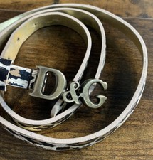 Dolce &Gabbana Women Leopard Print Skinny Belt 36 INCH Made In Italy