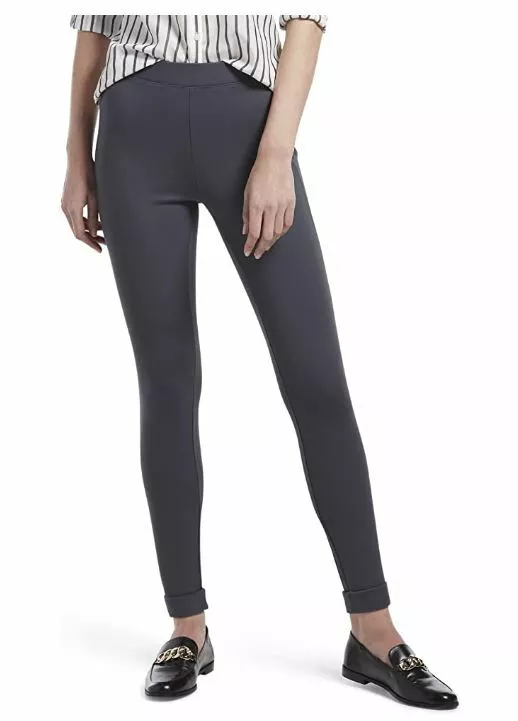 HUE Cobblestone Gray Fleece Lined High Waist Ponte Legging Size XS U20409