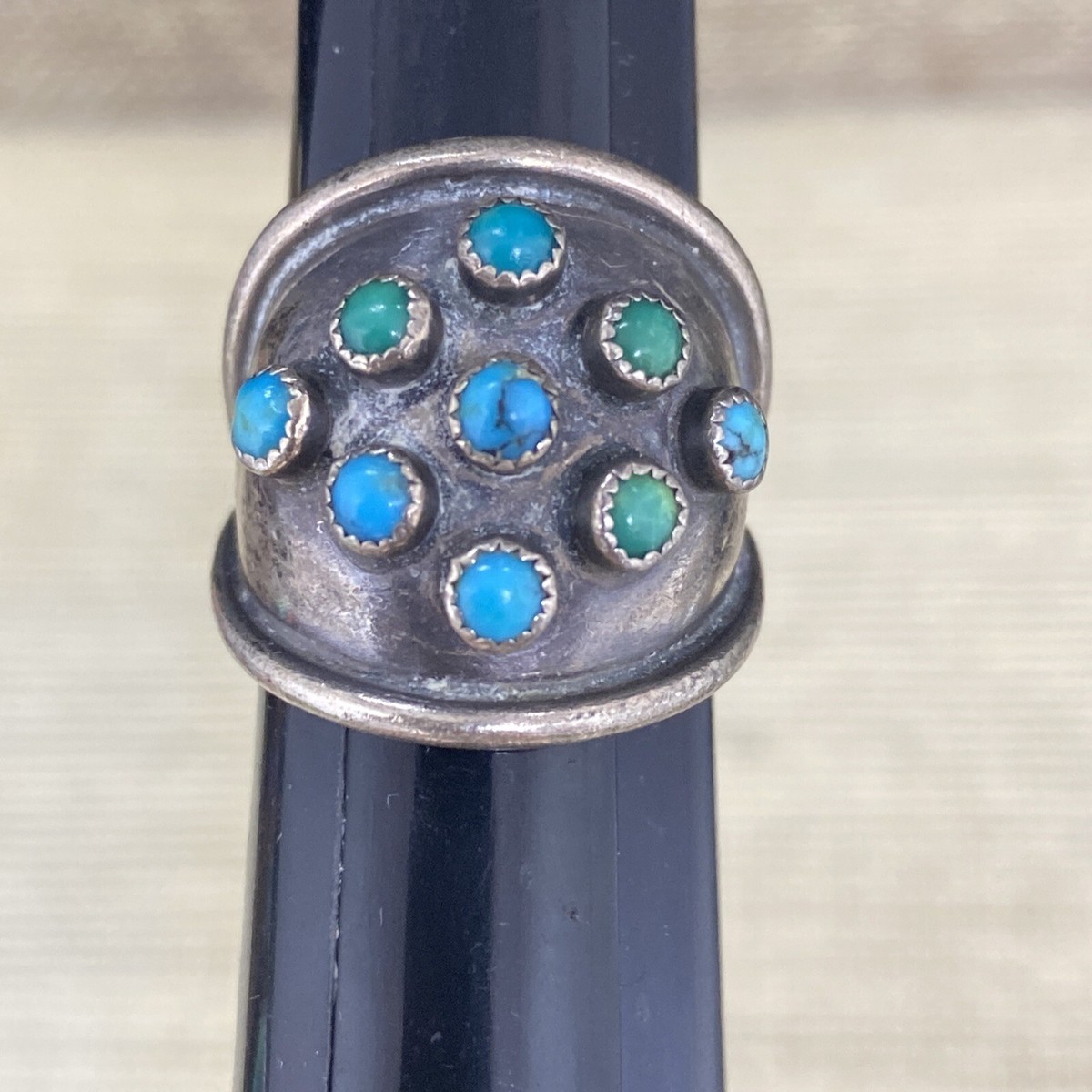 Gorgeous Vintage Native American Hopi Green Turquoise Sterling Silver Ring Gorgeous Vintage Native American Hopi Green Turquoise Sterling Silver Ring