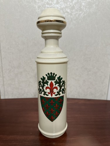 Vintage Old Fitzgerald Fleur De Lis Whiskey Bottle Glass Decanter Bar Decor