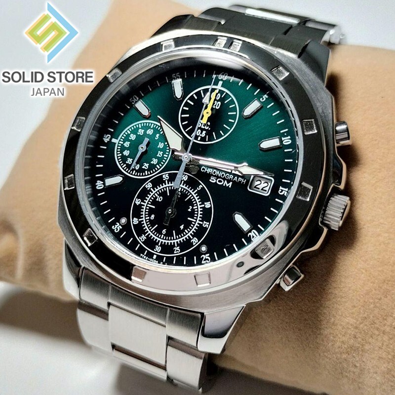 SEIKO Chronograph SND411PC SND411P1 Stainless Steel Quartz Watch