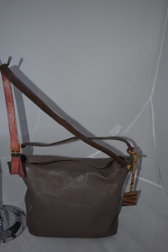 Paul Smith Taupe Grey Leather Zip Hobo Handle & Shoulder Strap Womens Handbag - Picture 10 of 18