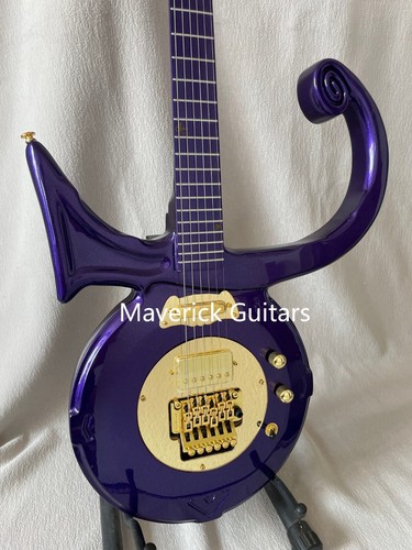 Light Purple Prince Electric Guitar Solid Body No Inaly Fretboard Gold Hardware - Picture 3 of 16