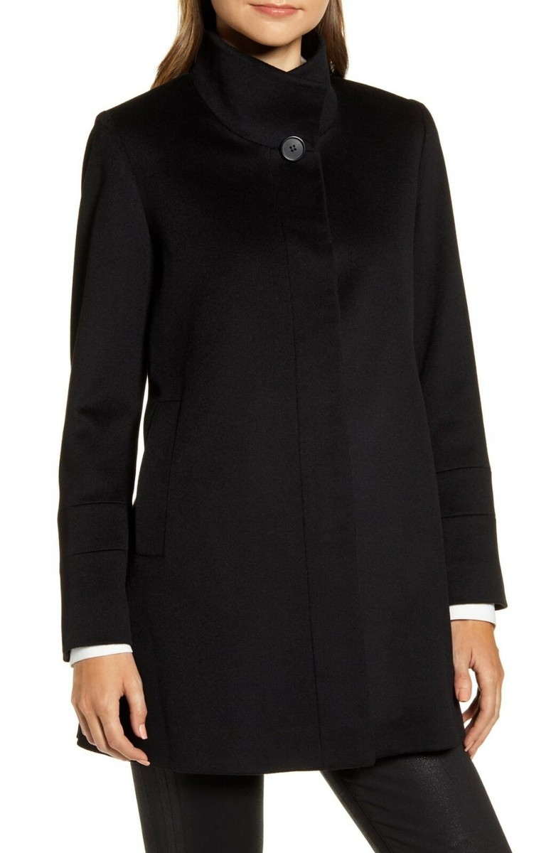 Pea Coats Stand Collar Wool Car Coat Fleurette Fleurette Dawn