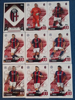 Match Attax 24/25 Bologna FC Team Set Komplett Alle 9 Full Club Champions League