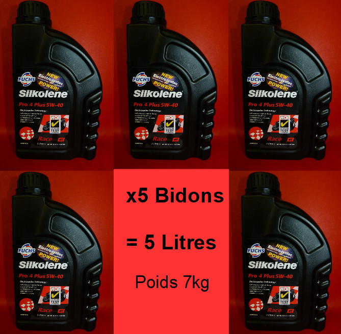 Huile 4 temps Silkolene Pro 4 Plus 5w-40 formule anti friction estérifiée
