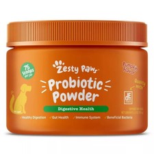 Zesty Paws PROBIOTIC POWDER Digestive Health PUMPKIN FLAVOR 75 Scoops 150g 