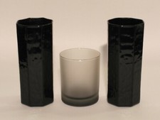 LEONARDO JOY 2x Cocktailglas + 1x Trinkglas schwarz Glas geätzt lackiert 3 Teile