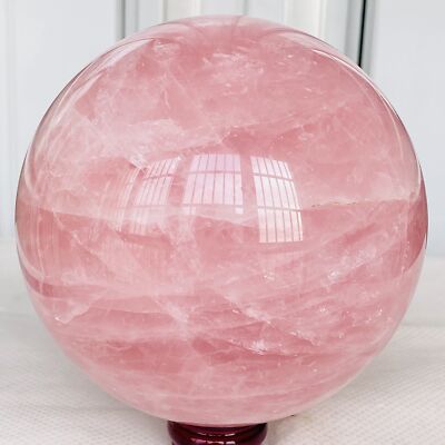 Natural Pink Rose Quartz Sphere Crystal Ball Reiki Healing 2960G