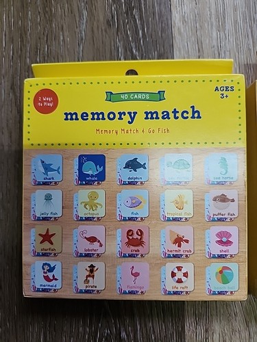 Lot Of 2 - NEW! Memory Match & Go Fish Cards (40 Pieces) Ages 3+ Sea Creatures - Picture 2 of 3