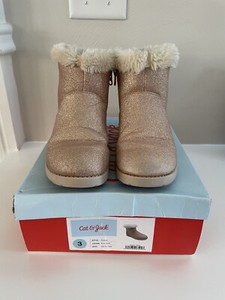 Cat & Jack Haiden Girls Rose Gold Glitter Boots- Size 3- GUC- *See Notes*