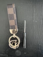 Boutique Designer Check Pattern Keychain