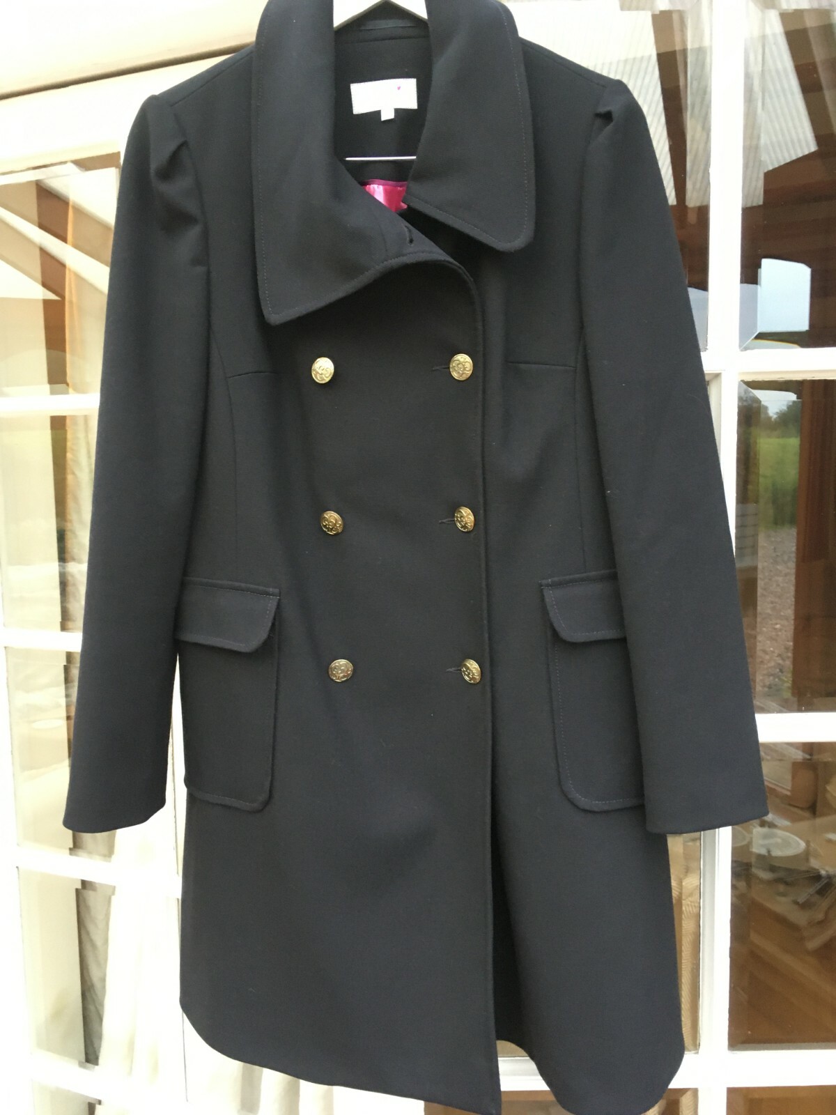 CLASSIC  WOMEN'S M&S PER UNA NAVY COAT 10 WORN ONCE  rrp£79.00 image 2