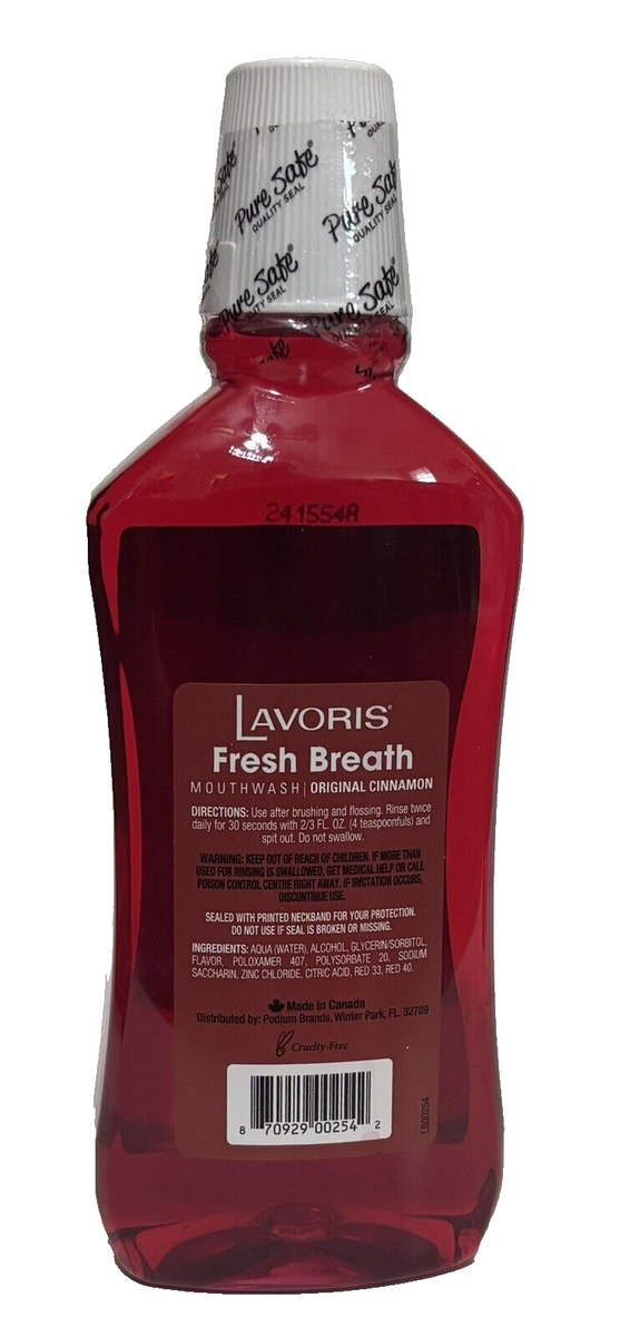 6 Lavoris Fresh Breath Mouthwash Original Cinnamon 16.9 oz (500 ml